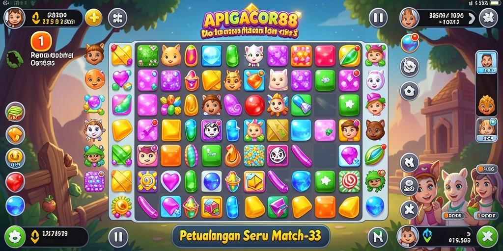 Screenshot gameplay seru APIGACOR88 yang penuh warna.
